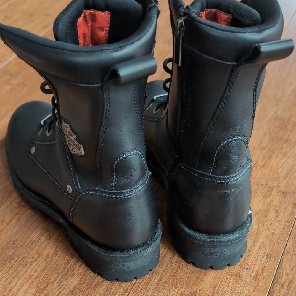 Harley-Davidson Black Leather Combat Boots - Picture 10 of 10